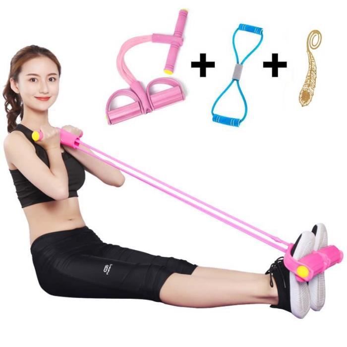 Bande Résistance Elastiques Bandes Fitness Corde Traction avec Poignées Pédale Traction pour Fitness Pilates Yoga Gym Entraînement