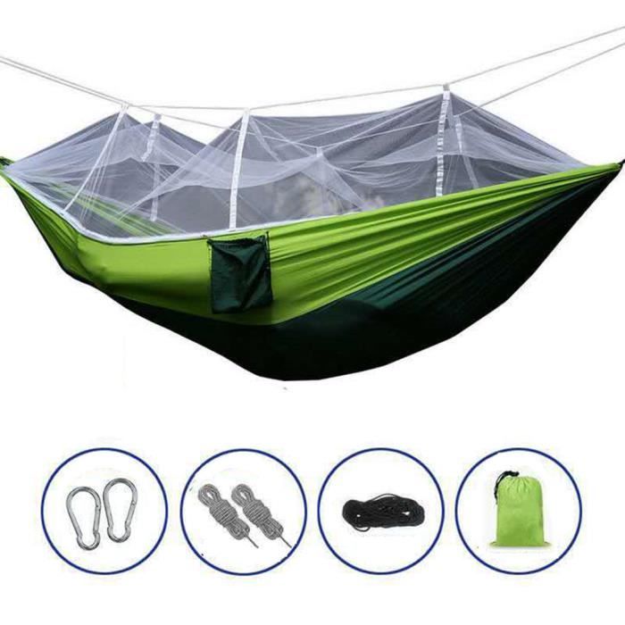 HAMAC-210T nylon parachute tissu moustiquaire hamac extérieur anti-moustique-armée vert