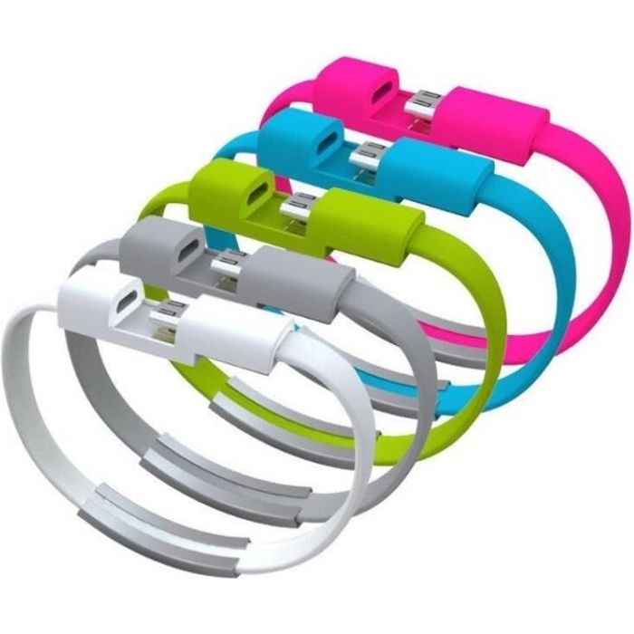 PACK ACCESSOIRES : Cable Bracelet Lightning pour IPHONE Xs Chrome Chargeur APPLE USB 25cm Connecteur (NOIR)