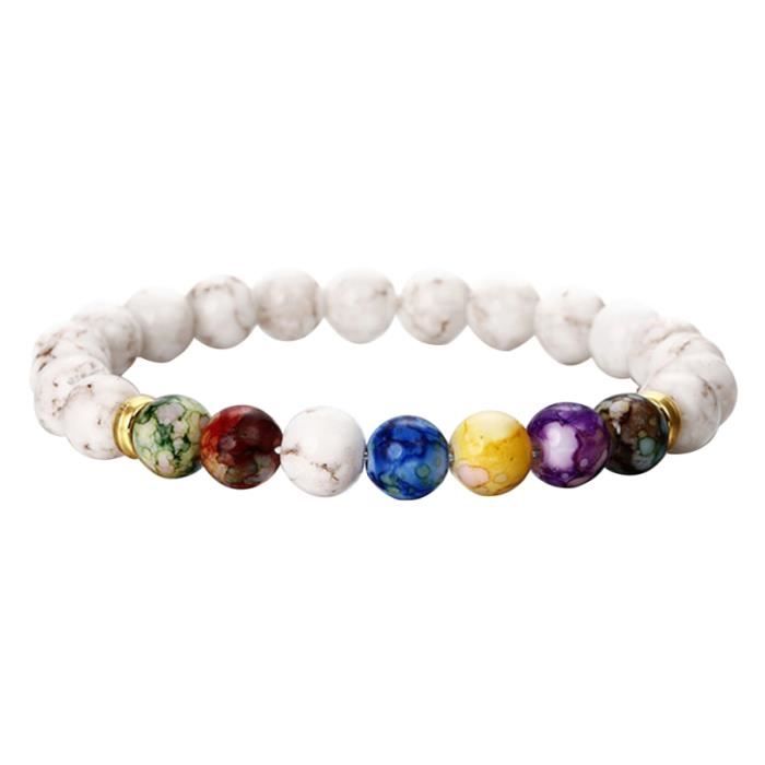 1 PC pierre naturelle exquise élégant coloré Agate unisexe Bracelet perles pour femmes cadeaux de BRACELET - GOURMETTE - JONC