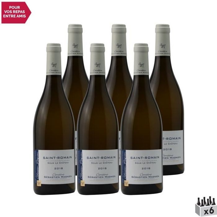 Saint-Romain Sous le Château Blanc 2018 - Lot de 6x75cl - Domaine Sébastien Magnien - Vin AOC Blanc de Bourgogne