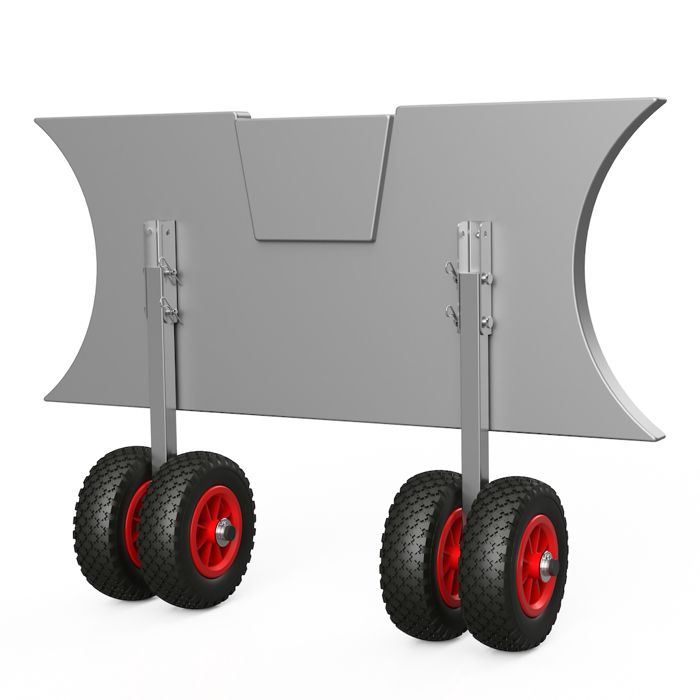Roues de halage de mise à l'eau, pour annexes, SUPROD EW200, Acier inoxydable, noir/rouge