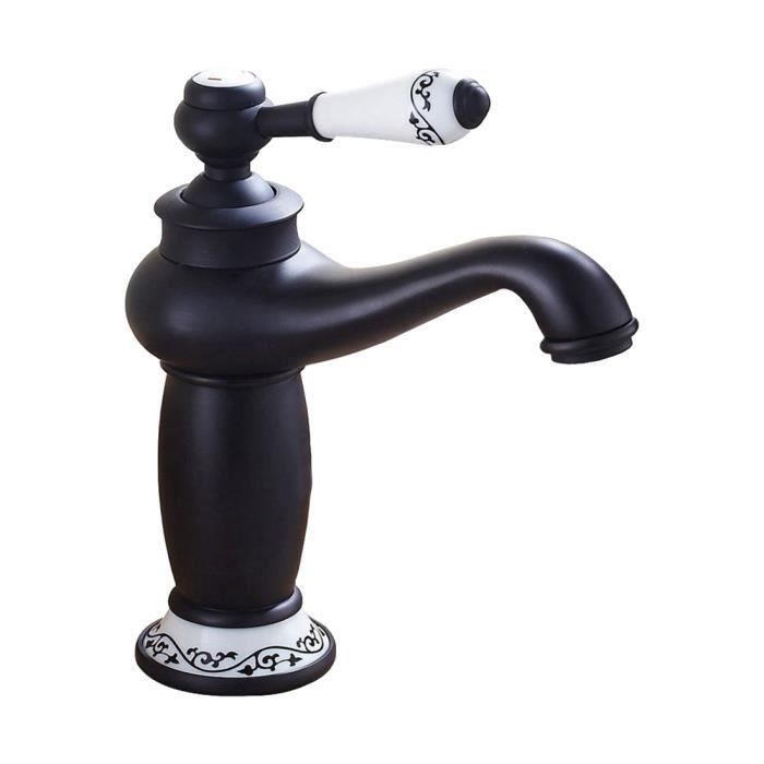 CZ Retro Mitigeur Robinet De Lavabo En Laiton & Ceramique Avec L'Entree D'Eau Pour Baignoire Salle De Bain (No...... - CZCYD821A4823