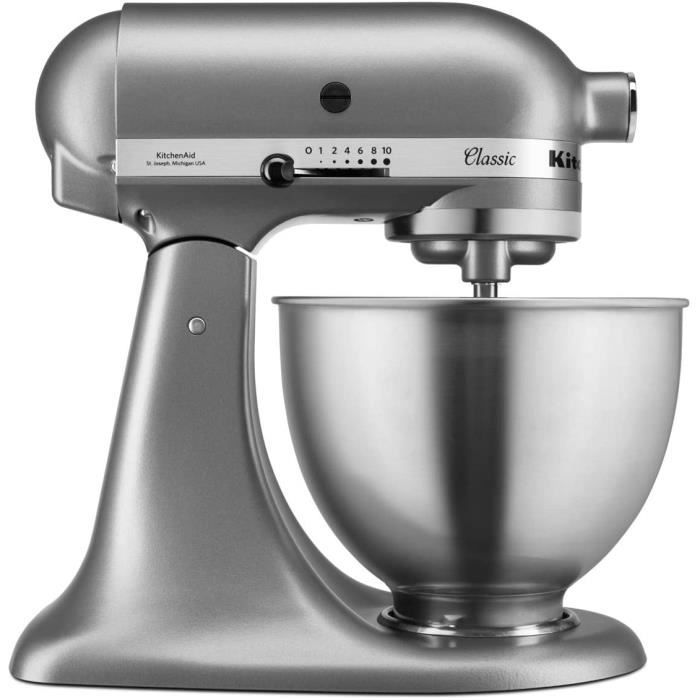 KitchenAid Robot pâtissier multifonction - Bol en acier 4,3L - Argent