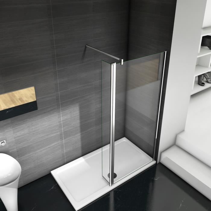 Paroi de douche avec volet pivotant 100+30x200cm modèle d' Itaroi avec une barre 70-120cm
