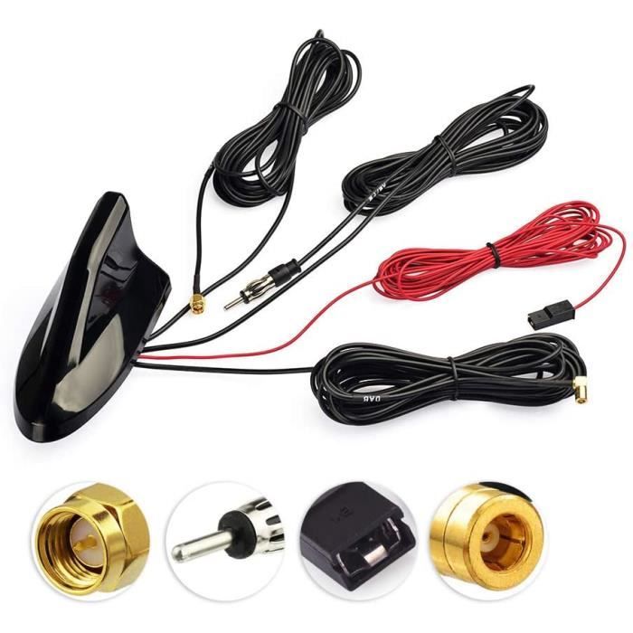 ANTENNE wood Antenne Voiture Antenne Dab Autoradio Dab Splitter Antenne AMFM DIN SMA GPS Toit Amplificateur Signal Car Shark Fin714