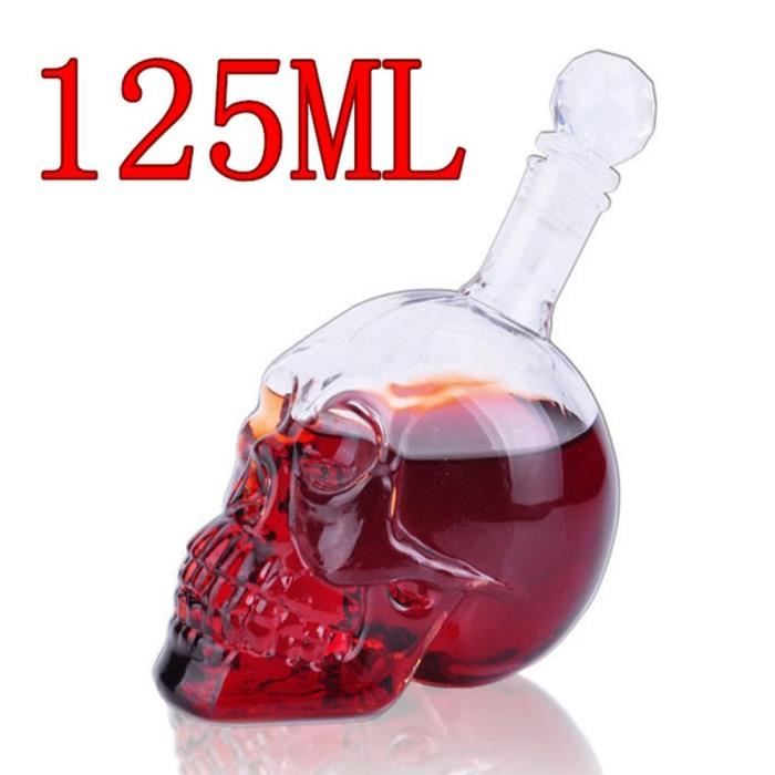 Tire-Bouchon,Créatif crâne verre décanteur whisky Vodka cristal bouteille esprit verre Transparent vin boire verre - Type 125ML