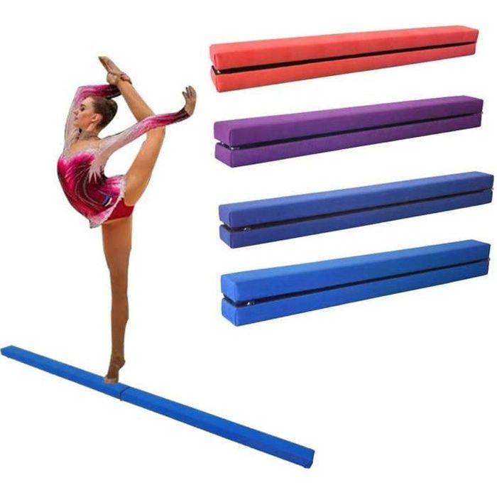 Dripex 210cm Poutre d'équilibre de Gymnastique Pliante Enfants Formation Poutre pour l'exercice de Gym à Domicile-Bleu