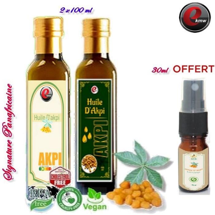 2 x100ml Akpi Huile achetés , 30 ml offerts