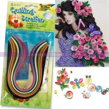 . Set de 280 bandelettes de papier Quilling,14 couleurs assorties. Unique.
