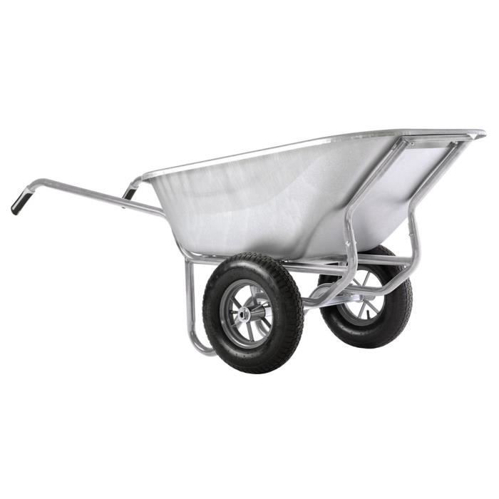Brouette tout galva roues gonflées - 230L