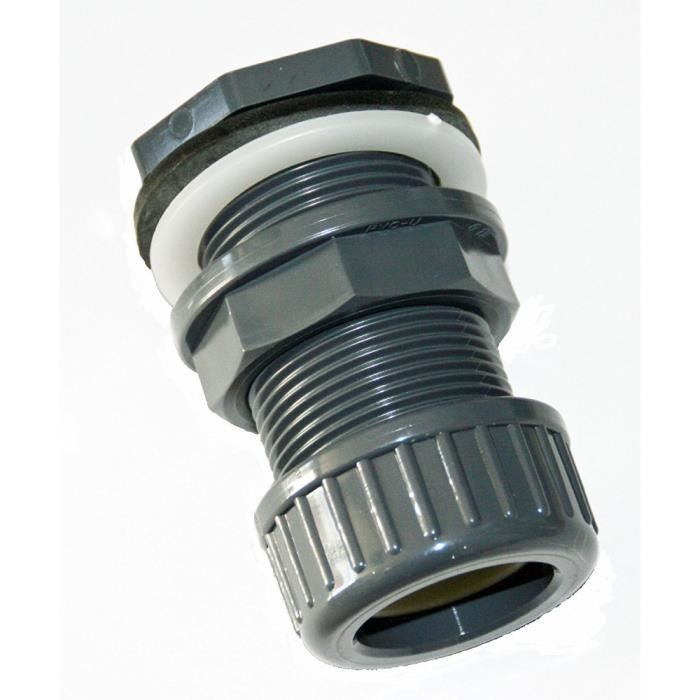 40 mm Traversée de paroi pvc + écrou de serrage pour tuyau ø 40 mm