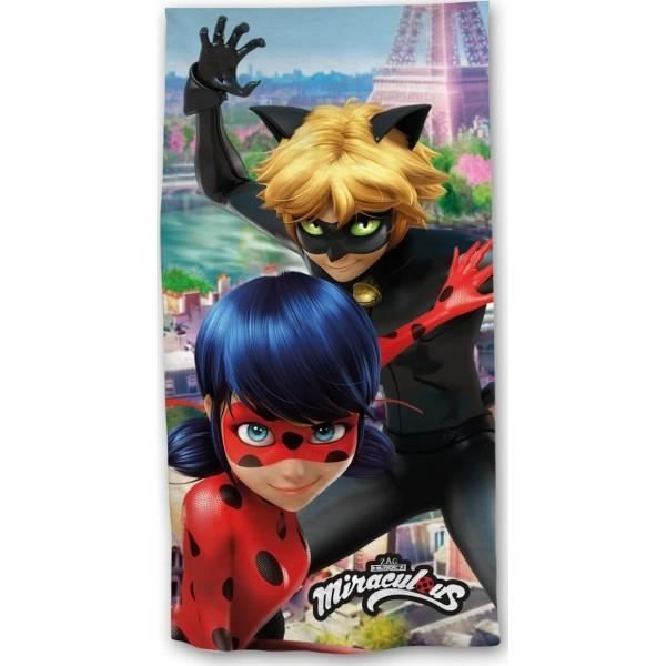 Drap de plage ou drap de bain Miraculous,serviette plage Ladybug