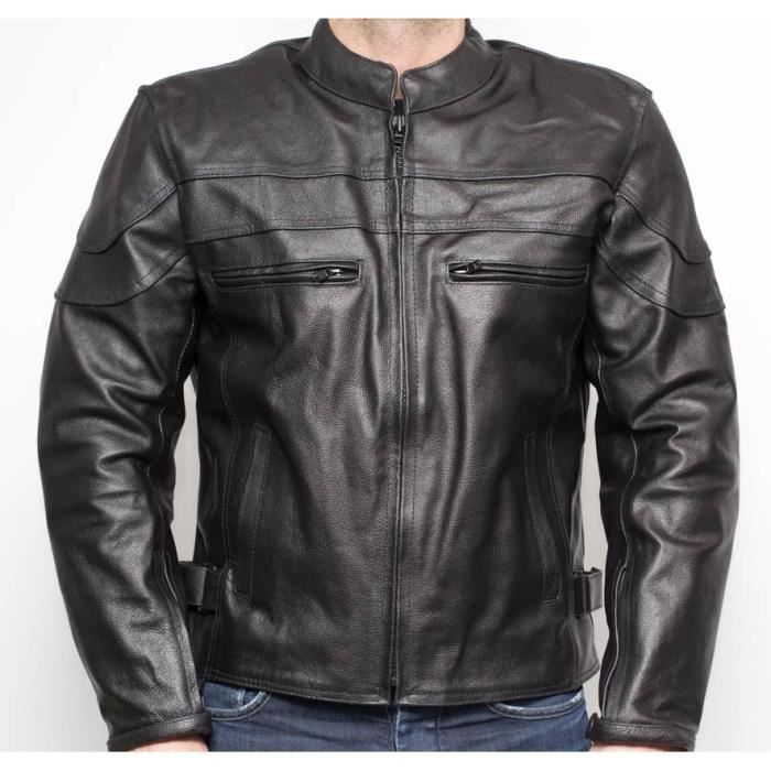 BLOUSON CUIR NOIR JLP RACING *18