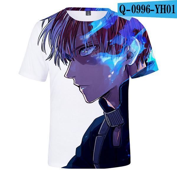 T-shirt COSPLAY,T-shirt manches courtes col ras du cou pour homme et femme, vêtement estival avec my hero academia imprimé en 3D