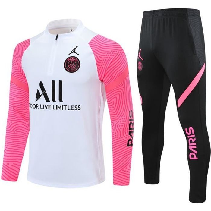 Survêtement Foot Homme PSG x Jordan,Maillot Foot Enfants Garçon Homme 2021 Survêtement Foot Maillot de Foot,Haut et Pantalon