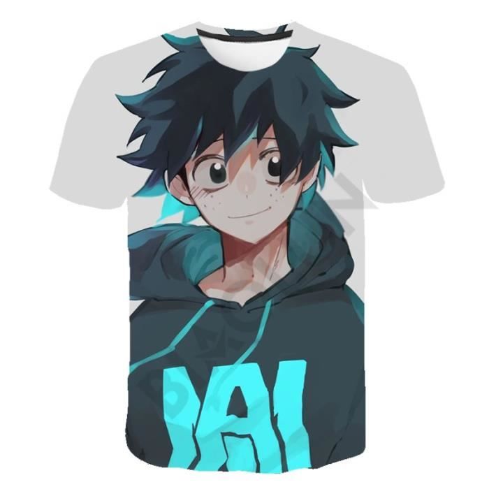 Tee shirt - Anime My hero - Beige-Noir