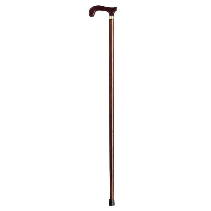 Canne NOVOLIFE NL-31009 - Poignée Derby en méthacrylate - Hêtre foncé - Grande qualité - En bois dense et lisse