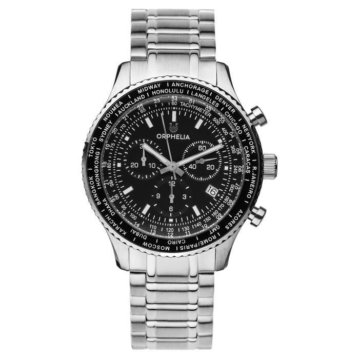 ORPHELIA - Montre Hommes - Quartz - Chronographe - Bracelet en Acier inoxydable - Argent - OR82703