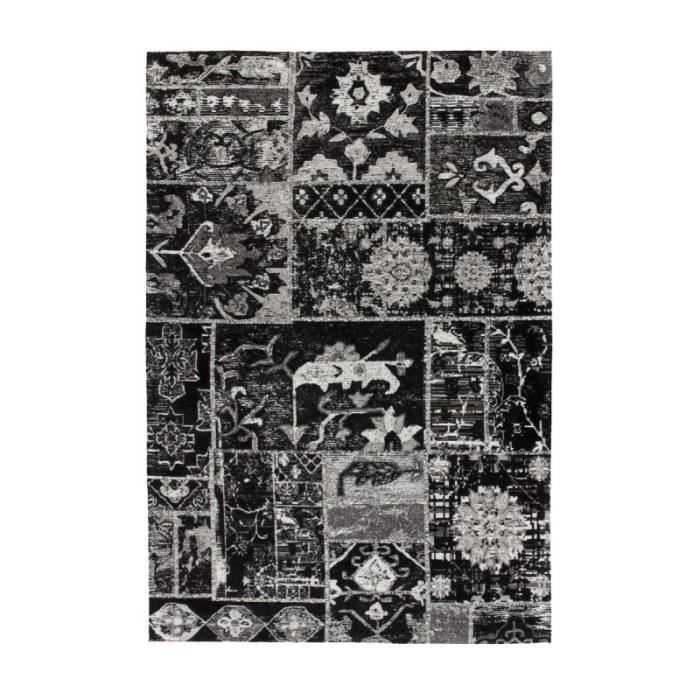 Tapis Imprimé Vintage -river- Gris & Noir - Paris Prix 200 x 280 cm