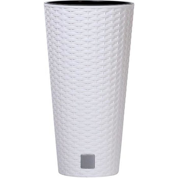 Prosperplast Rato Tubus Pot de fleurs avec insert de 4L blanc
