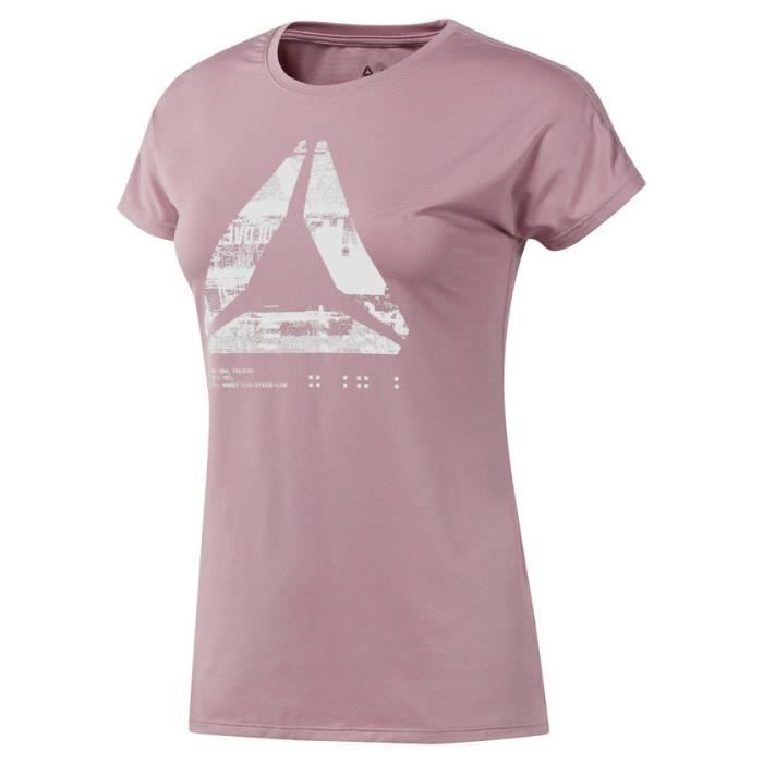Reebok D93866 XS, Tee-shirt, XS, Manche courte, Encolure torsadée, Athlétique, Sans fermeture (simple)