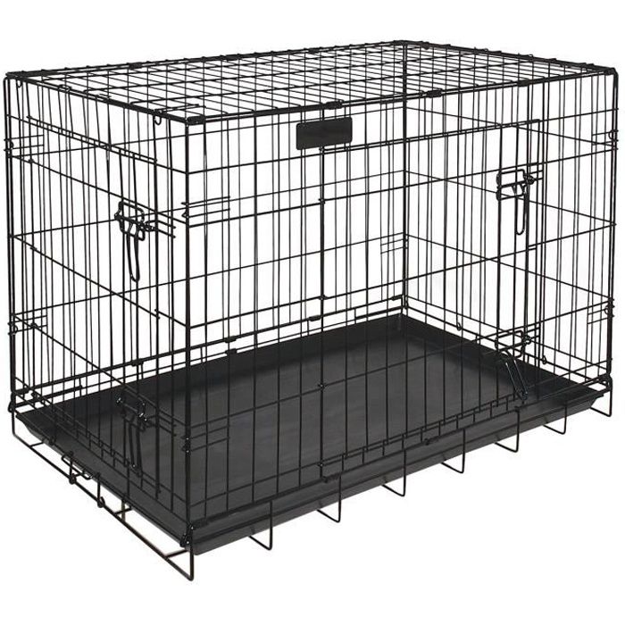 RIGA Cage pour chien - Taille L - Noir - 109 cm