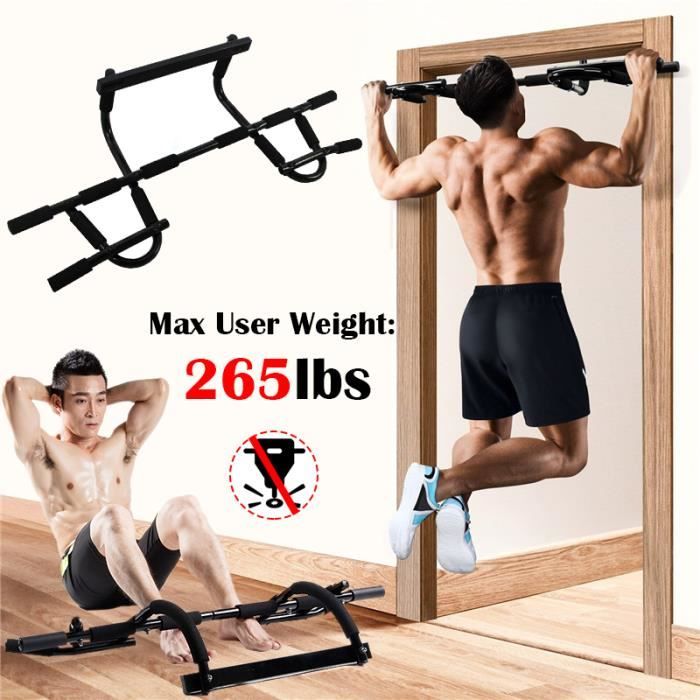 TEMPSA 120 kg Barre de Traction Multifonctionnelle Cadre de Porte de Forme Physique d'intérieur Réglable Sport Équipement de Fitness