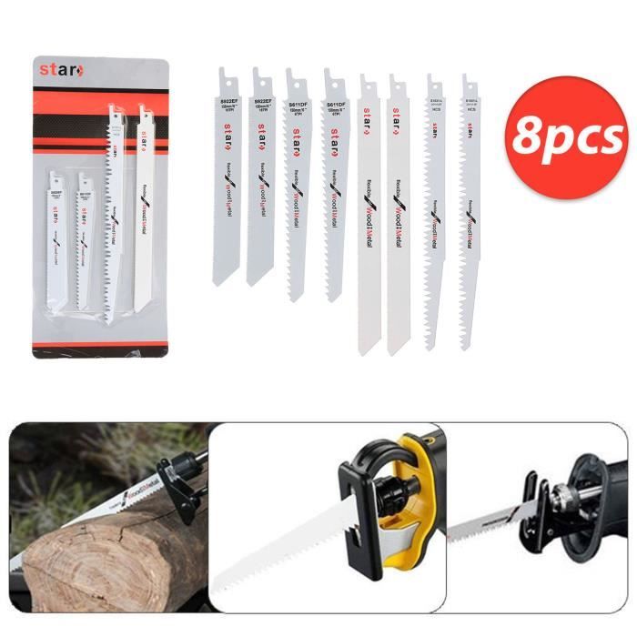 TEMPSA Lames Scie Alternatives 8pcs Coupeur Métal Bois pour Bosch Makita Hitachi