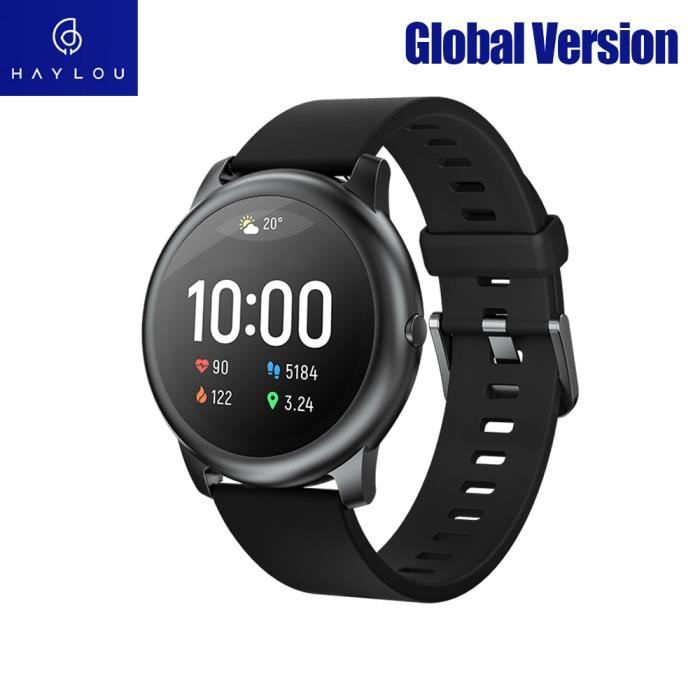 HAYLOU LS05 Smart Watch, Solar12 Modes Sport Music Control Sport Bracelet 24H Moniteur de fréquence cardiaque Bracelet de fitness