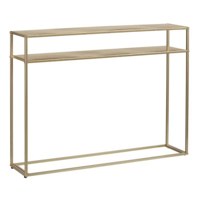 Console 1 étagère Métal doré - ZINA N°2 - L 100 x l 22 x H 76