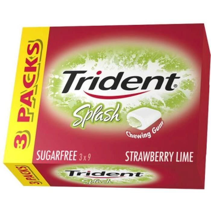 HOLYWOOD Chewing gum Max Splash parfum fraise citron vert - 66 g