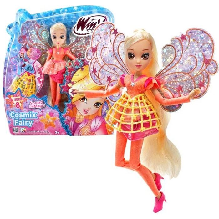 Stella - Cosmix Fairy - Winx Club - Poupée à Ailes Holographiques Mobiles