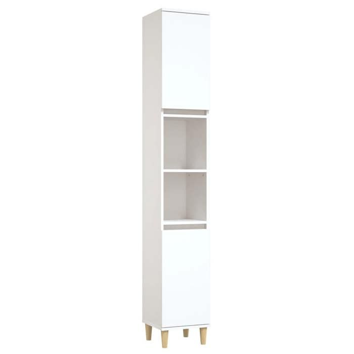 Armoire de salle de bain 30 x 30 x 190 cm bois dingénierie blanc 02_0006547