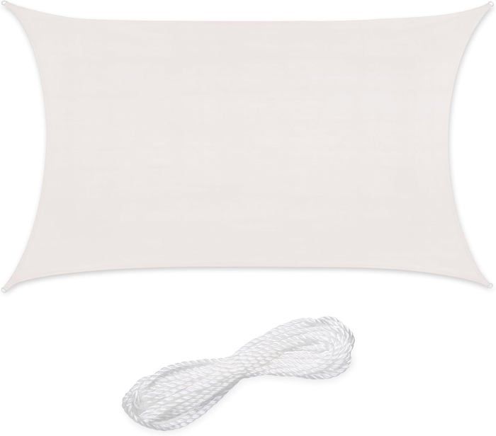 Toile D'ombrage Blanche à 50 % Avec œillets Pour Extérieur