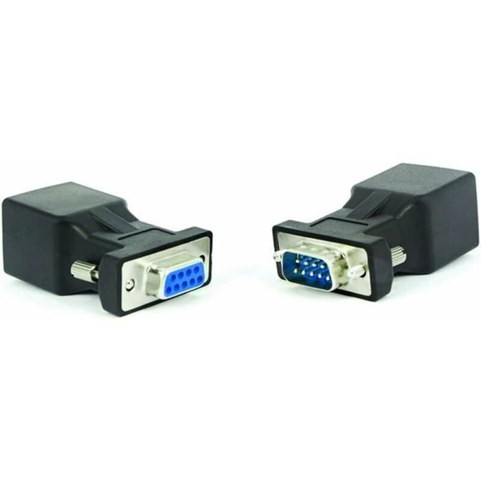 Lot De 2 Câbles Adaptateurs RJ45 Vers RS232 DB9 - Port Série 9 Broches Mâle & Femelle Vers RJ45 Femelle Cat5/6 Ethernet/LAN Console (18 Cm)