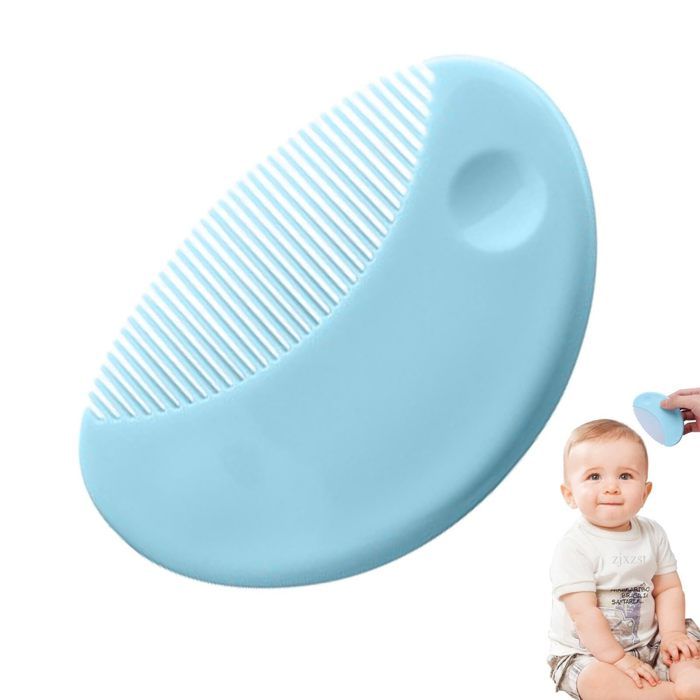 Peigne Bébé Sécurité - Design Animaux Mignon - Polypropylène - 11.5x2.8cm - Jaune/Bleu/Vert