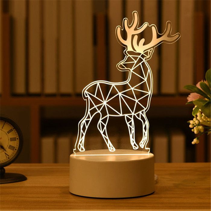 Veilleuse lampe led à illusion 3D éléphant