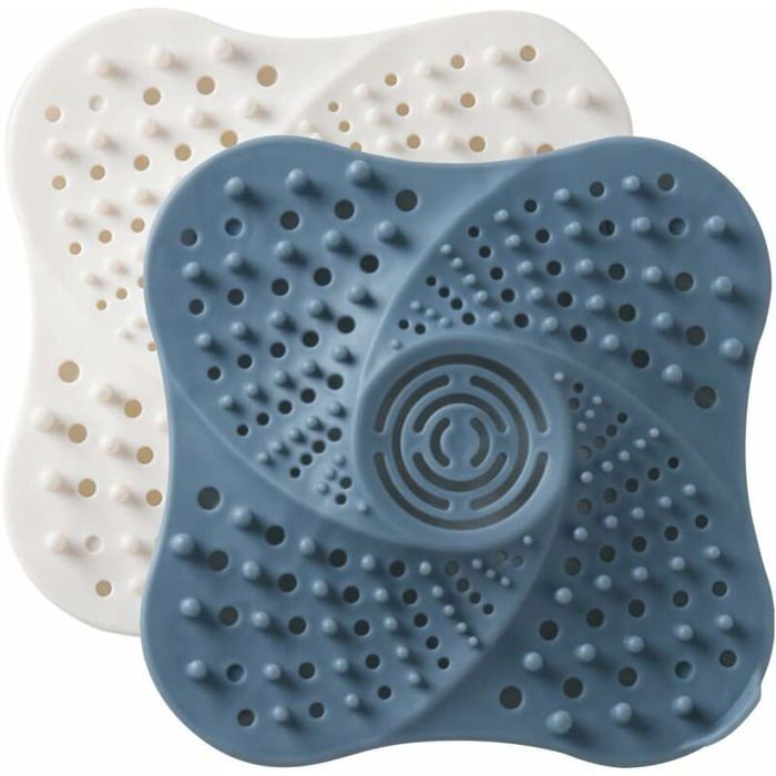 Comparer les prix de 2 pièces attrape cheveux douche，filtre a cheveux pour douche avec Ventouse tamis evier bouchon baignoire anti cheveux filtre bon