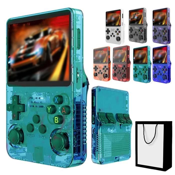 Console Portable Rétro R36H | 128 Go, 22 000+ Jeux Préinstallés | Écran IPS 3,5 Pouces | Double Joystick | Vert