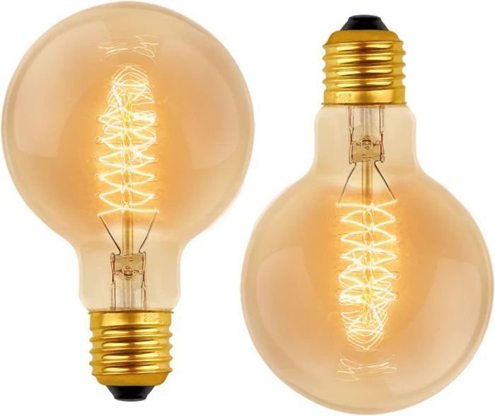 Ampoule Vintage Globe G80 E27 Dimmable 60W Blanc Chaud 2700K 600lm lot de 2