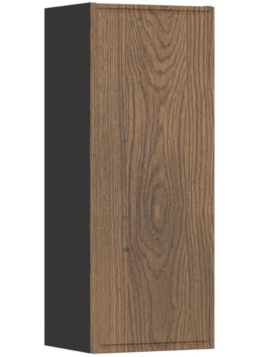 Meuble colonne de salle de bain suspendu TALIA CASELLA  noir et chêne 30 x 80 cm