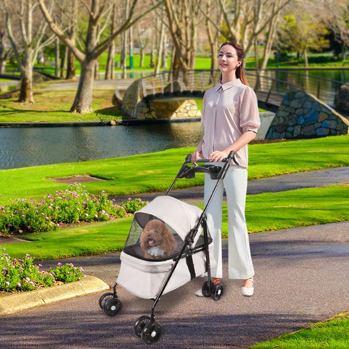 Comparer les prix de SUPFINE Poussette Chien 3-en-1 Poussette pour Chat Pliable Roues Résistant à lUsure à 360 degrés 50*70*95cm