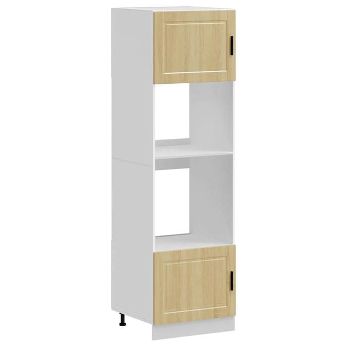 (SOLDE dété)Armoires de four/Colonne de cuisine - 2 pcs Porto - Pieds réglable - chêne sonoma bois dingénierie Aspect