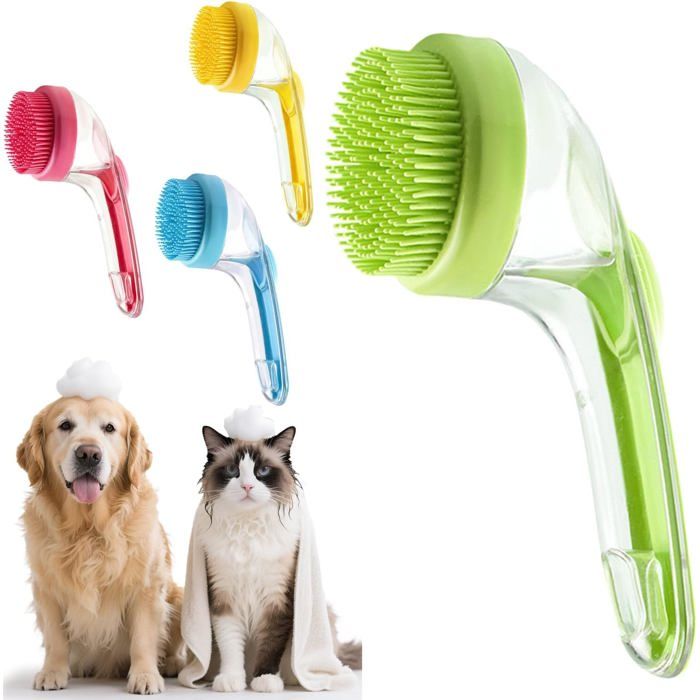 Brosse de Lavage avec Distributeur de Savon pour Chien Brosse de Bain en Silicone Souple pour Animaux de Compagnie (D) Brosse de Lavage avec Distributeur de Savon pour Chien Brosse de Bain en Silicone Souple pour Animaux de Compagnie (D)