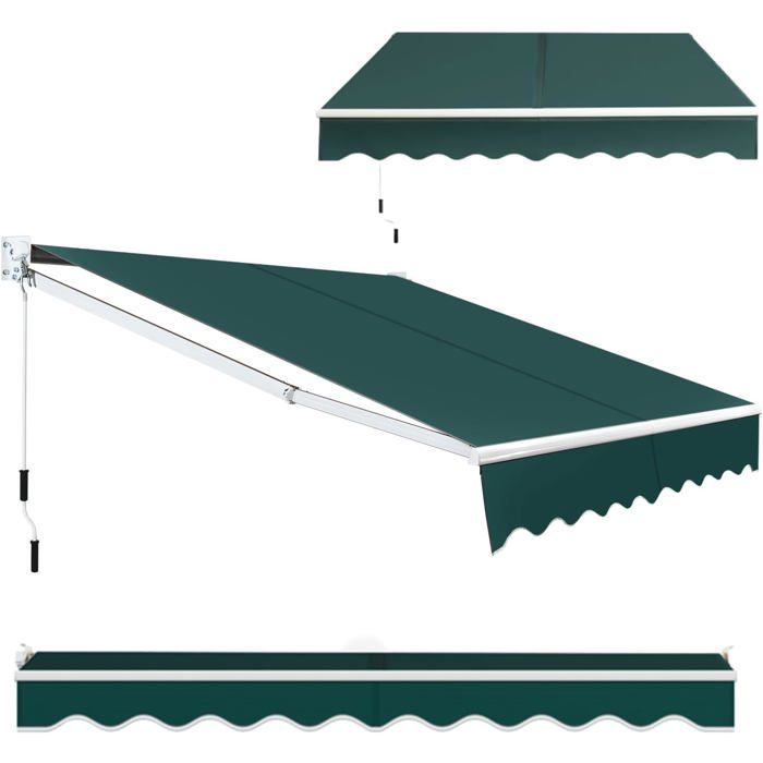 GOPLUS Store Banne Manuel 245x200CM Store Banne Rétractable et Angle