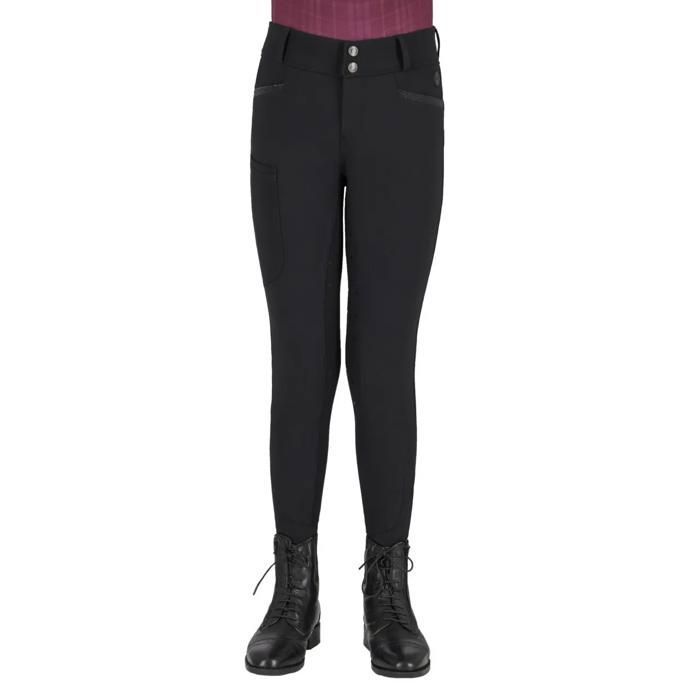 Pantalon équitation full grip fille QHP Zahra - noir Pantalon équitation full grip fille QHP Zahra - noir