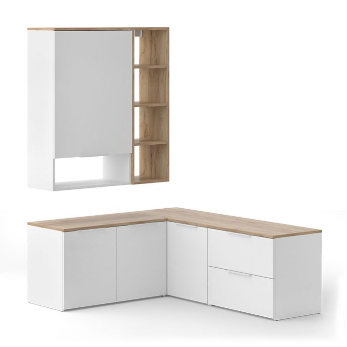 Meuble-paroi Wido 5 pièces Blanc/Sonoma Vicco 51729 Meuble-paroi Wido 5 pièces Blanc/Sonoma Vicco 51729
