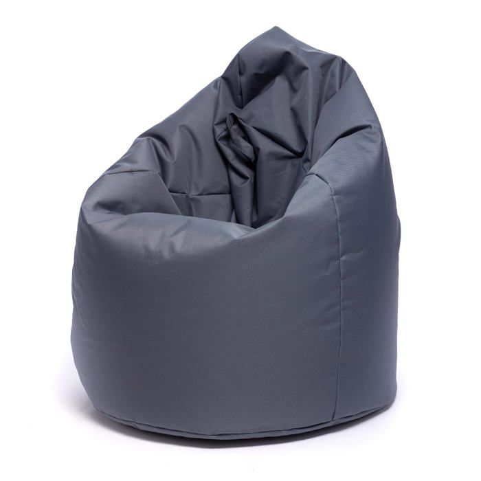 Sako Pouf Poire Extérieur Pouf Chambre Enfant Tissu Imperméable Fauteuil XL 85x135cm Gris Ecopuf