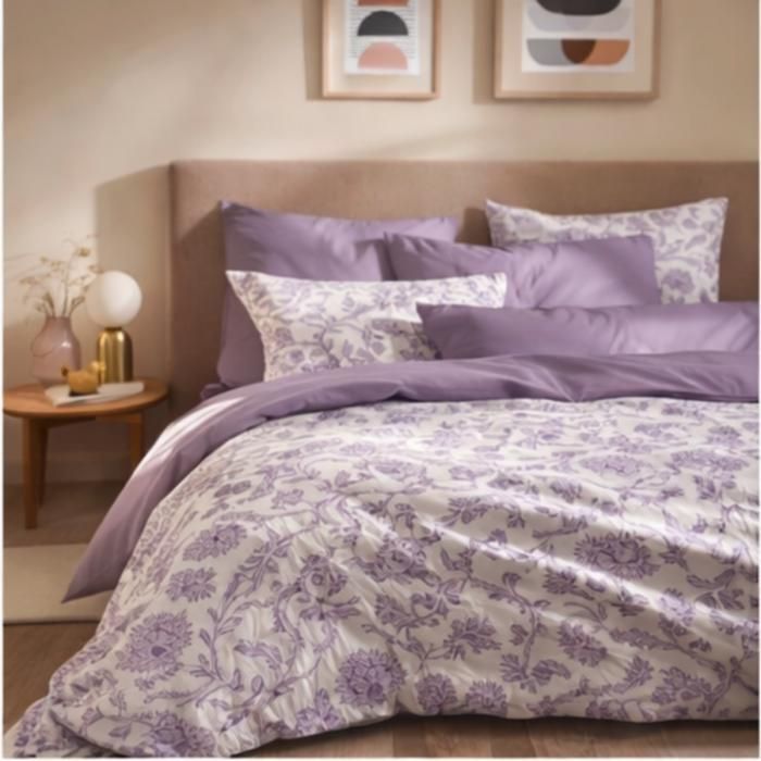 Pack complet housse de couette réversible Vanessa 6 pièces pour lit 180 x 200 King Size Salma Lavande - - Pack complet housse de couette réversible Vanessa 6 pièces pour lit 180 x 200 King Size Salma Lavande - -